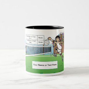 Personalisierter Volleyball-Spieler - Männlicher C Zweifarbige Tasse