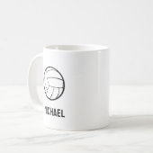 Personalisierter Volleyball, Volleyballgeschenk Kaffeetasse (Vorderseite Links)