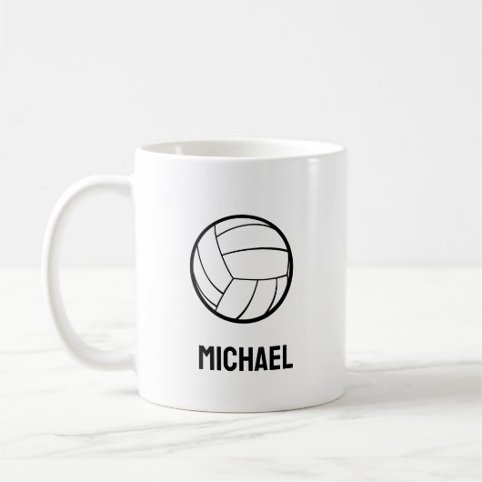 Personalisierter Volleyball, Volleyballgeschenk Kaffeetasse (Links)