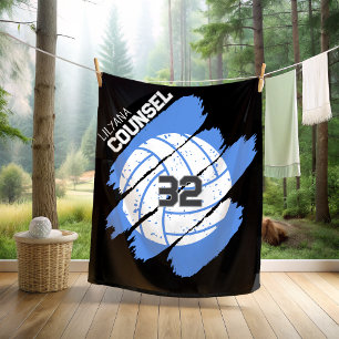 Personalisierter Volleyballspieler Blau und Weiß Fleecedecke