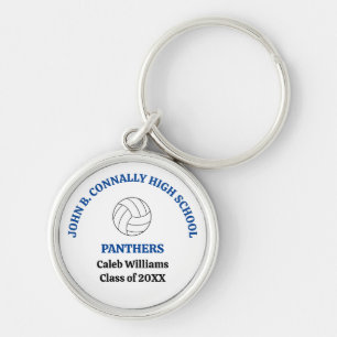 Personalisierter Volleyballspieler der Blue High S Schlüsselanhänger