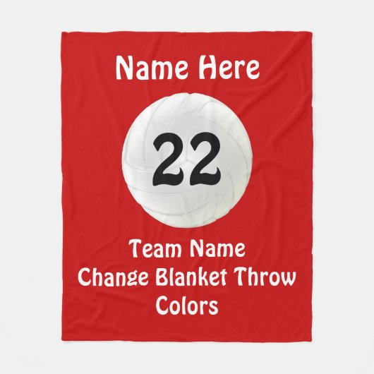 Personalisierter Volleyballthrow-Decke TEXT, Fleecedecke (Vorderseite)