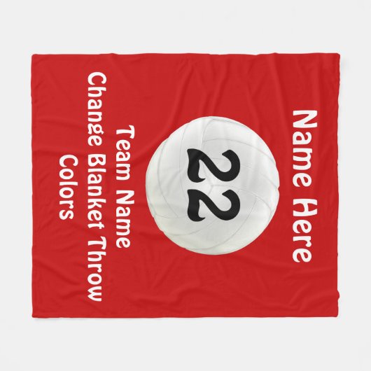 Personalisierter Volleyballthrow-Decke TEXT, Fleecedecke (Vorderseite (Horizontal))