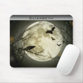 Personalisierter Vollmond mit Fledermäusen und Rav Mousepad (Mit Mouse)
