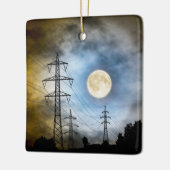 Personalisierter Vollmond und Power Weihnachten Keramikornament (Links)