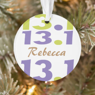 Personalisierter Vorder/Zurück 13,1 Halbmarathonlä Ornament