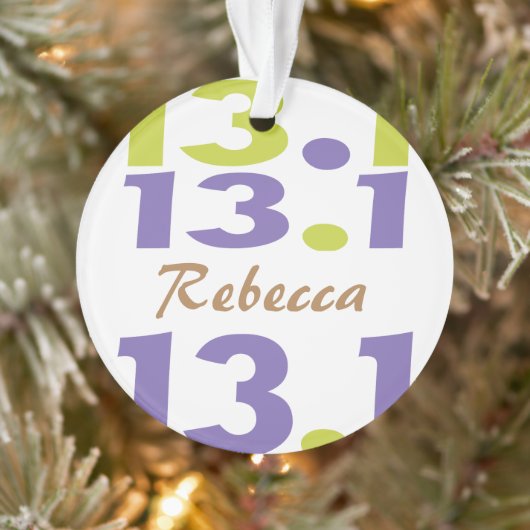 Personalisierter Vorder/Zurück 13,1 Halbmarathonlä Ornament (Baum)