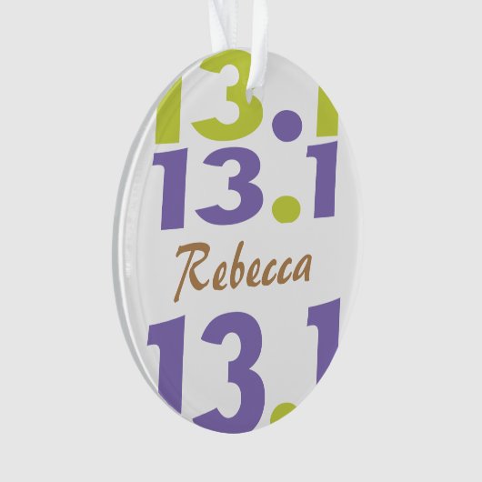 Personalisierter Vorder/Zurück 13,1 Halbmarathonlä Ornament (Vorderseite)
