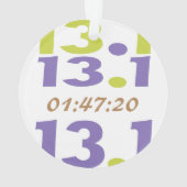 Personalisierter Vorder/Zurück 13,1 Halbmarathonlä Ornament (Rückseite)