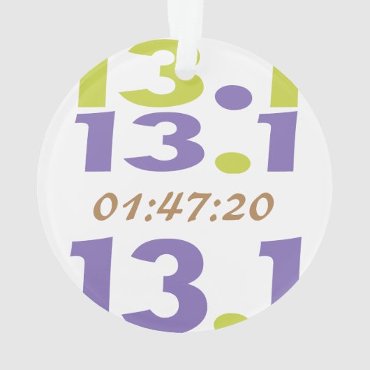 Personalisierter Vorder/Zurück 13,1 Halbmarathonlä Ornament (Rückseite)