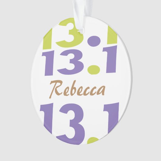 Personalisierter Vorder/Zurück 13,1 Halbmarathonlä Ornament (Vorderseite)