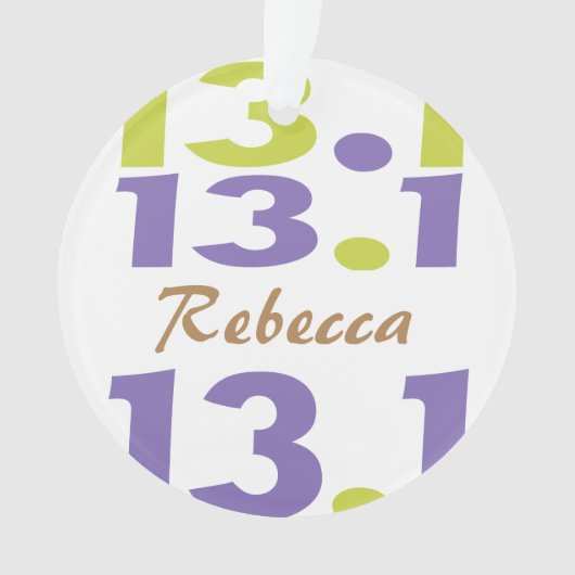 Personalisierter Vorder/Zurück 13,1 Halbmarathonlä Ornament (Vorderseite)