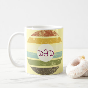 personalisierter Vorname, bunte Vintage-Leinwand Kaffeetasse