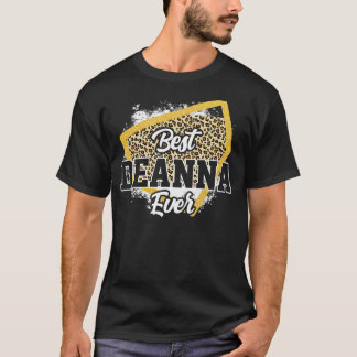 Personalisierter Vorname Deanna mit Leopard Print T-Shirt