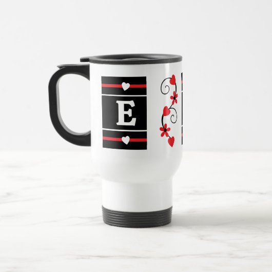 Personalisierter Vorname Rot Reisebecher (Links)