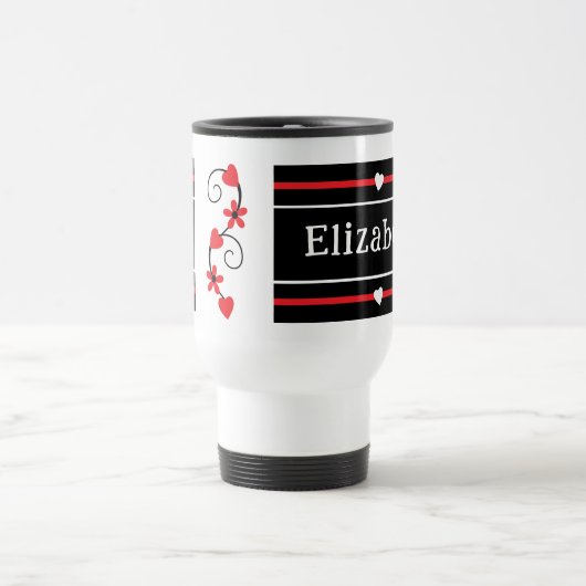Personalisierter Vorname Rot Reisebecher (Mittel)