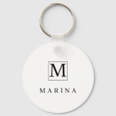 Personalisierter Vorname Schwarzweiß Schlüsselanhänger (Vorderseite)