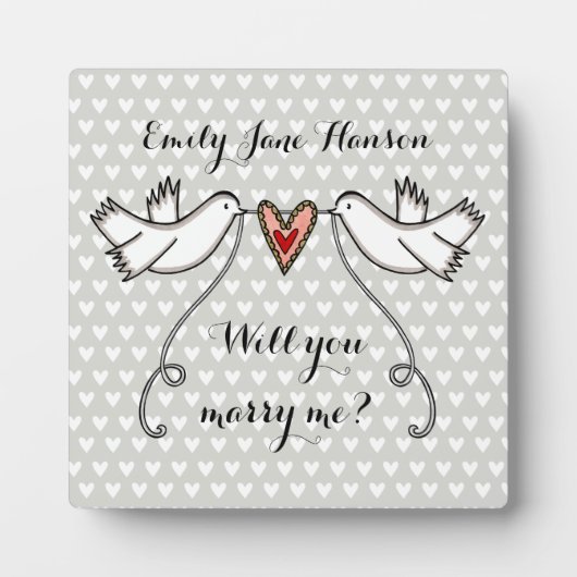 Personalisierter Vorschlag: Heiraten Sie mich Plaq Fotoplatte (Vorderseite)