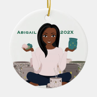 Personalisierter Wachswärmer Frau Keramik-Ornament Keramik Ornament