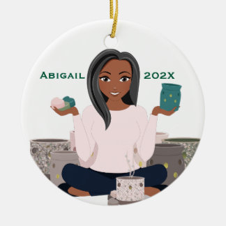 Personalisierter Wachswärmer Frau Keramik-Ornament Keramik Ornament