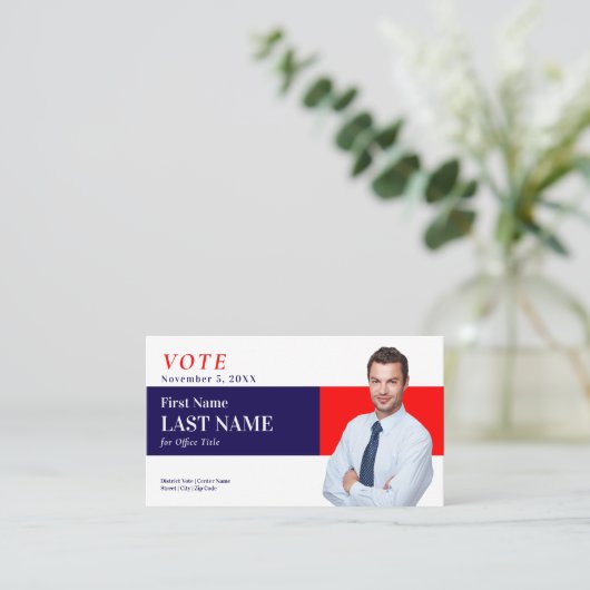 Personalisierter Wahlkampfkandidat Visitenkarte (Stehend Vorderseite)