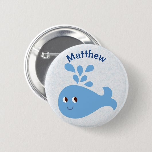 Personalisierter Wal mit Namen Button (Vorne & Hinten)