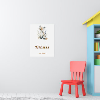 Personalisierter Wald-Fuchs-Kinderzimmer-Name-Druc Poster