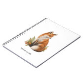 Personalisierter Wald-Fuchs-Name Notizblock (Linke Seite)