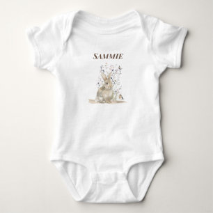 Personalisierter Wald-Hasen-Babystrampler Baby Strampler