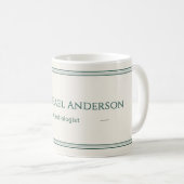 Personalisierter Waldgrüner Name Eleganter Becher Kaffeetasse (VorderseiteRechts)