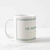 Personalisierter Waldgrüner Name Eleganter Becher Kaffeetasse (Links)