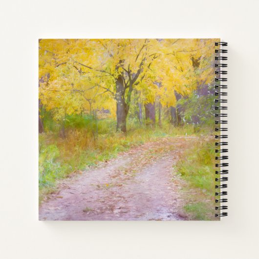 Personalisierter Waldweg Herbst Notizblock (Rückseite)