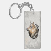 Personalisierter Waldwolf-Entwurf Schlüsselanhänger (Vorderseite links)