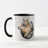 Personalisierter Waldwolf-Entwurf Tasse (Links)