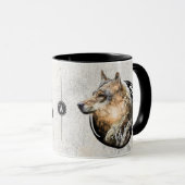Personalisierter Waldwolf-Entwurf Tasse (VorderseiteRechts)