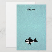 Personalisierter Walfang-Glitzer Briefpapier (Vorne/Hinten)