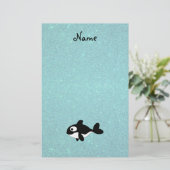 Personalisierter Walfang-Glitzer Briefpapier (Stehend Vorderseite)