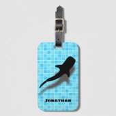 Personalisierter Walhai im Schwimmbad Gepäckanhänger (Vorderseite Vertikal)