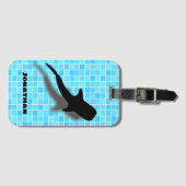 Personalisierter Walhai im Schwimmbad Gepäckanhänger (Vorderseite (Horizontal))