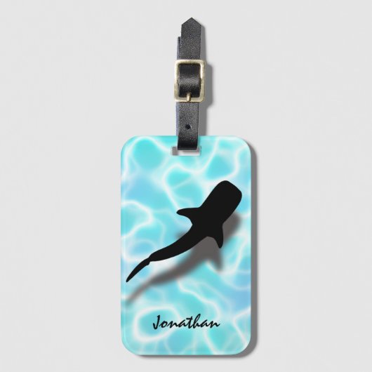 Personalisierter Walhai mit Schatten tropischen St Gepäckanhänger (Vorderseite Vertikal)