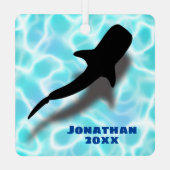 Personalisierter Walhai mit Shadow Beach Weihnacht Ornament Aus Metall (Rückseite)