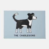 Personalisierter walisischer Border Collie Schafhu Fußmatte (Vorderseite)