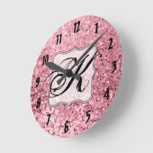 Personalisierter Wand-Uhr-Rosen-GoldGlitzer Runde Wanduhr (Winkel)