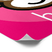 Personalisierter Wangenaffe [pink+hotpink] Poster (Ecke)