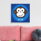 Personalisierter Wangenaffen [blau+navy] Leinwanddruck (Insitu (Wohnzimmer))