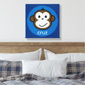 Personalisierter Wangenaffen [blau+navy] Leinwanddruck (Insitu (Schlafzimmer))