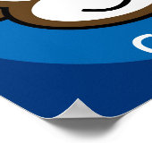 Personalisierter Wangenaffen [blau+navy] Poster (Ecke)
