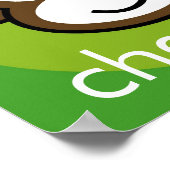 Personalisierter Wangenaffen [Limon+grün] Poster (Ecke)