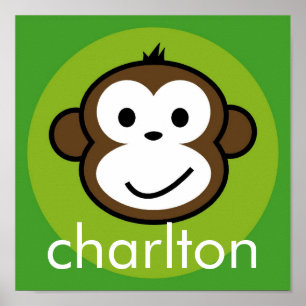 Personalisierter Wangenaffen [Limon+grün] Poster