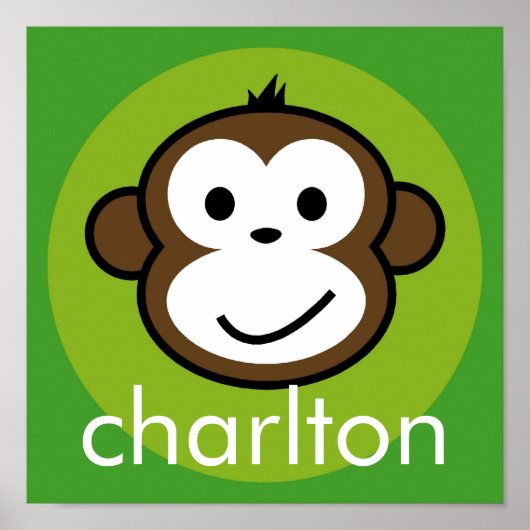 Personalisierter Wangenaffen [Limon+grün] Poster (Vorne)